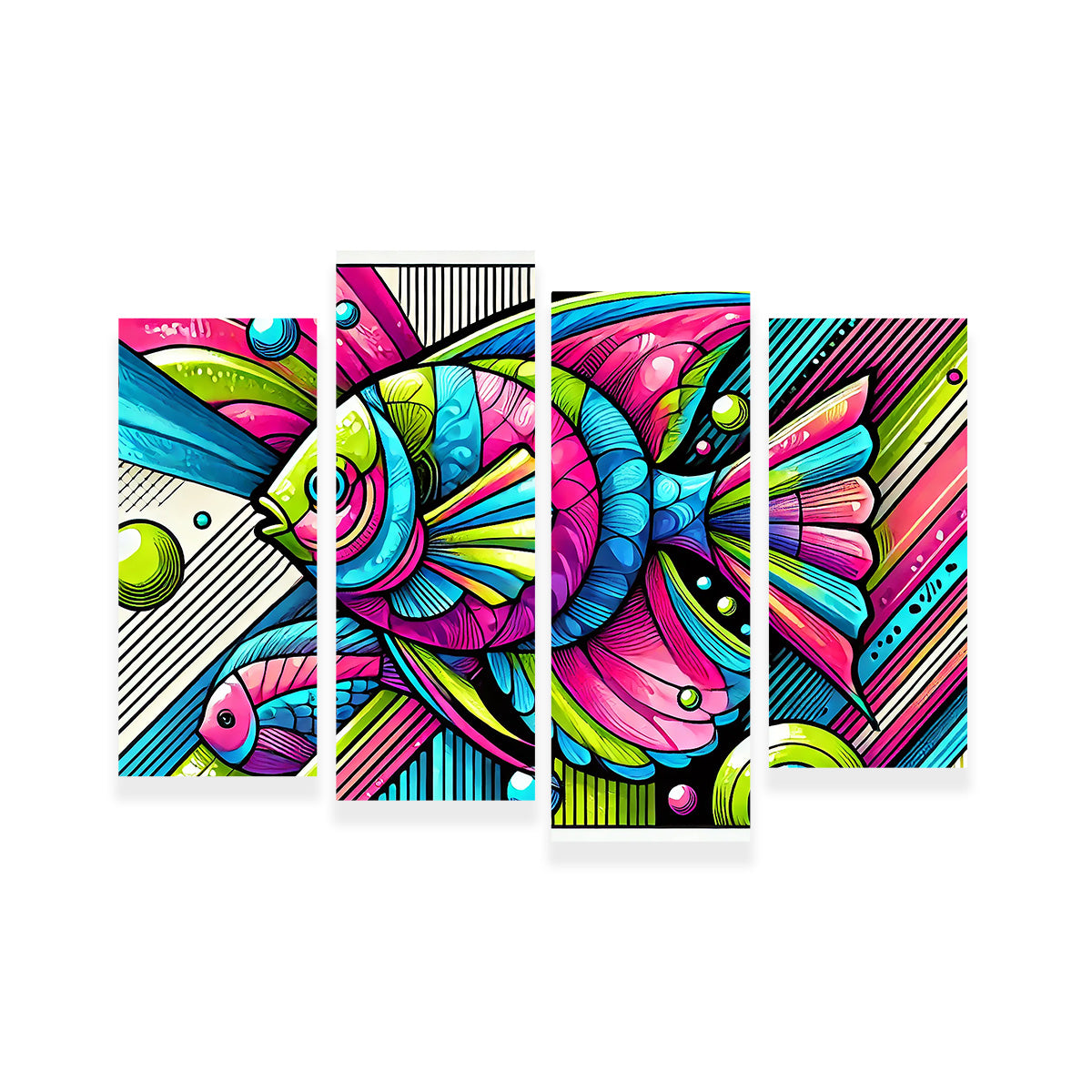 Neon Pop Art Fish Wall Art