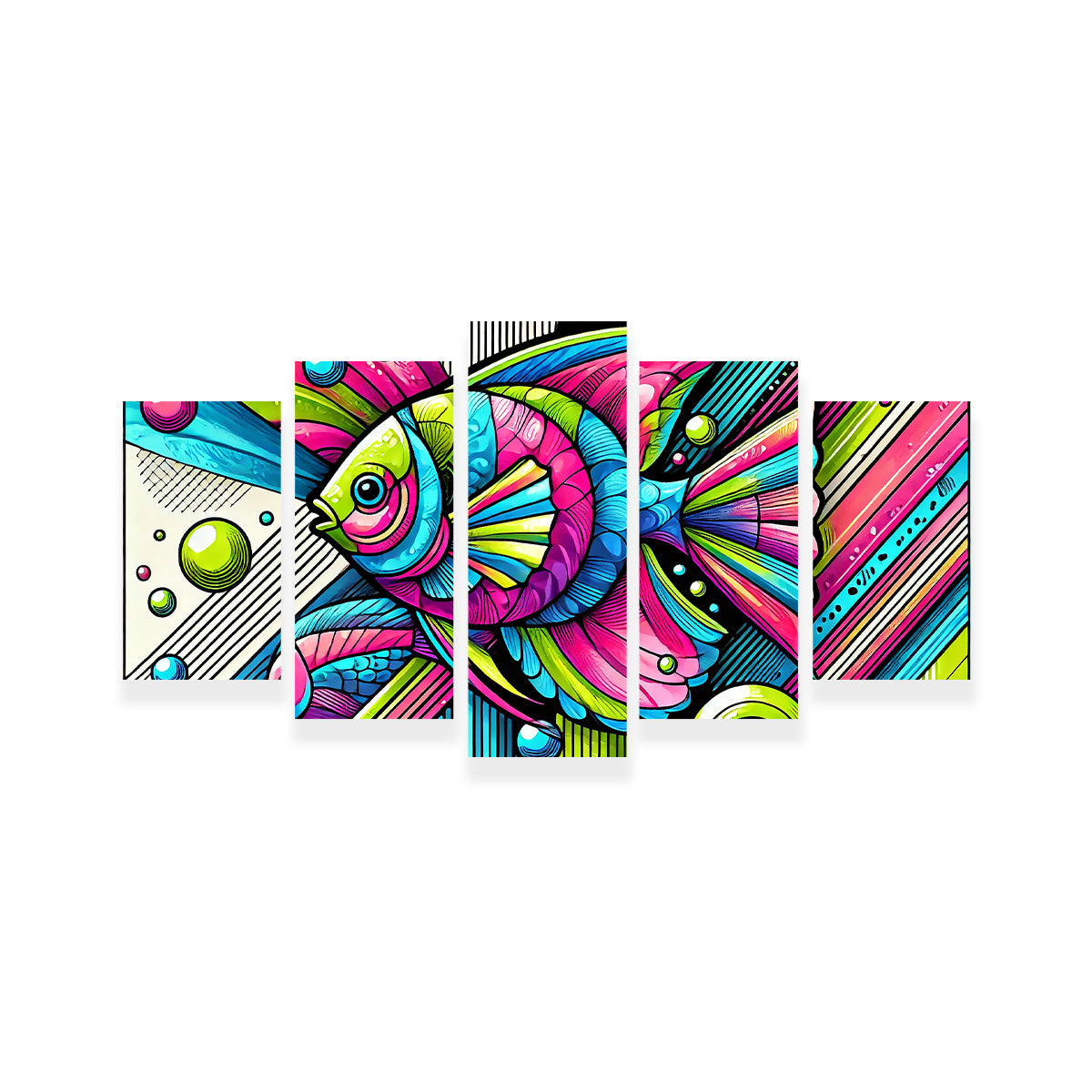 Neon Pop Art Fish Wall Art