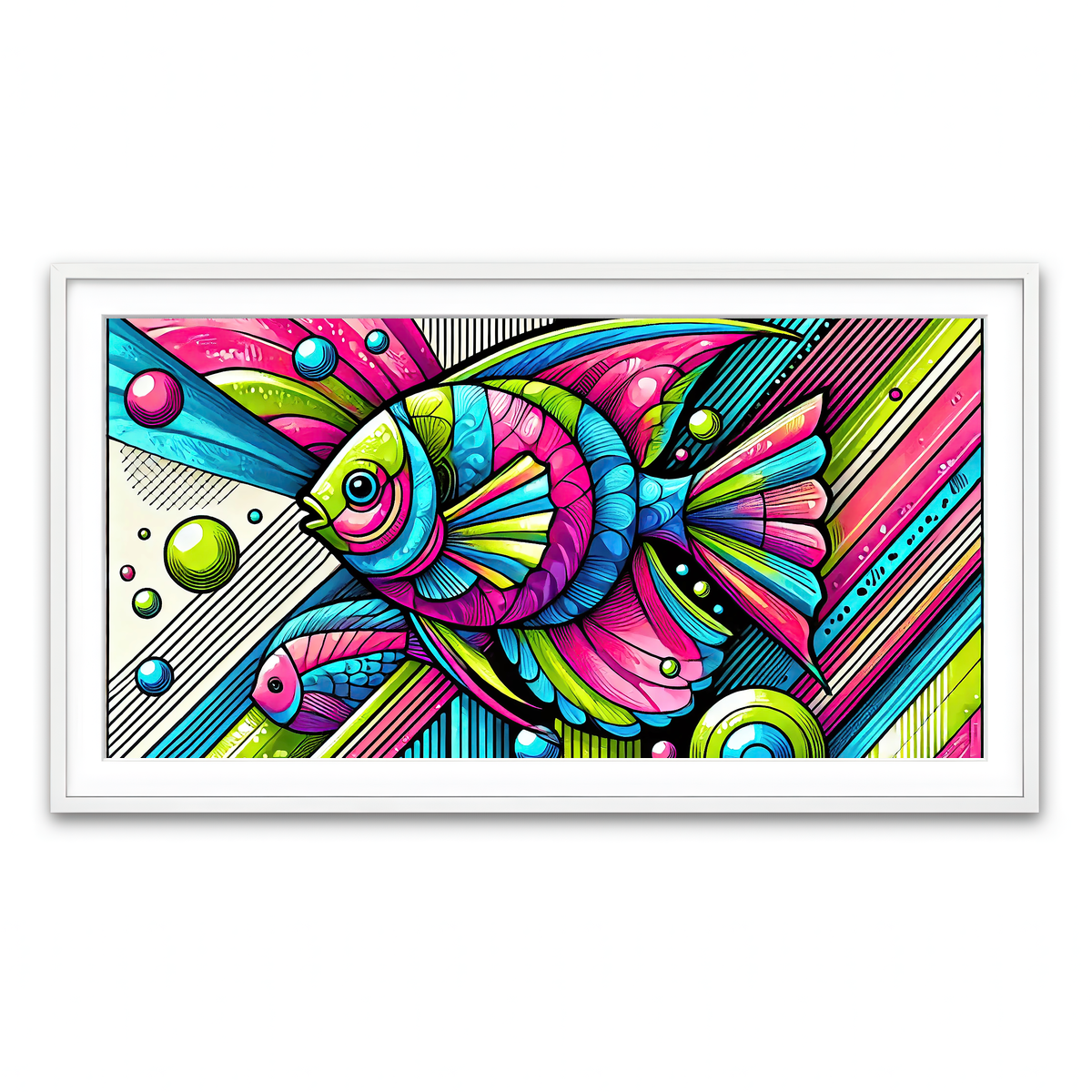 Framed Print 2x1 White