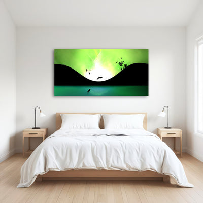 AUTO-MOCKUP ROOM | Neon Sunset Wall Art