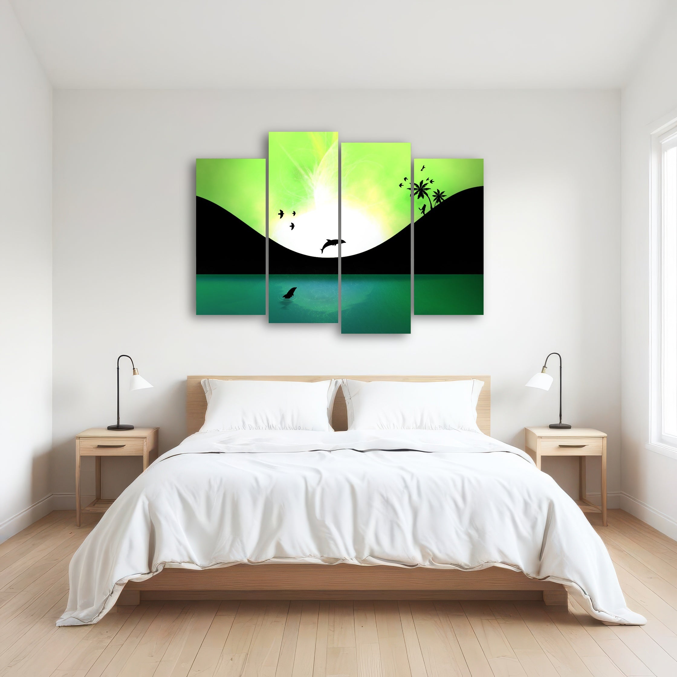 AUTO-MOCKUP ROOM | Neon Sunset Wall Art