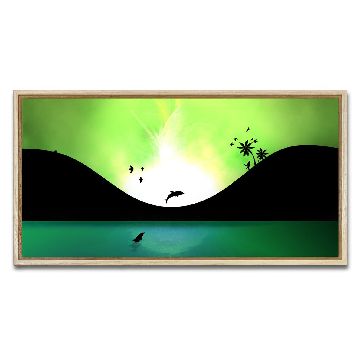 AUTO-MOCKUP WHITE | Neon Sunset Wall Art | 1 Piece | Natural Frame | group=2x1