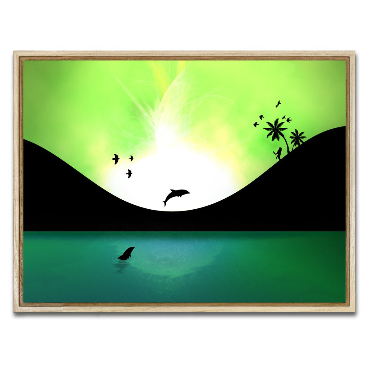 AUTO-MOCKUP WHITE | Neon Sunset Wall Art | 1 Piece | Natural Frame | group=4x3