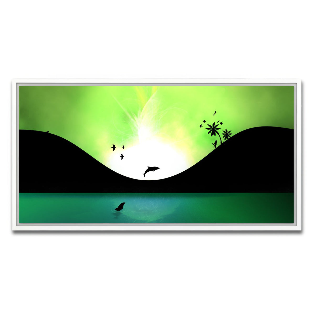 AUTO-MOCKUP WHITE | Neon Sunset Wall Art | 1 Piece | White Frame | group=2x1