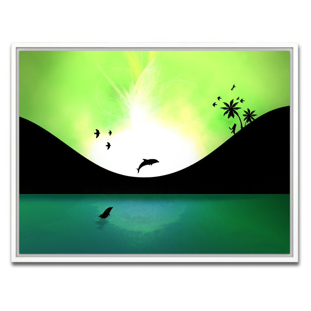 AUTO-MOCKUP WHITE | Neon Sunset Wall Art | 1 Piece | White Frame | group=4x3