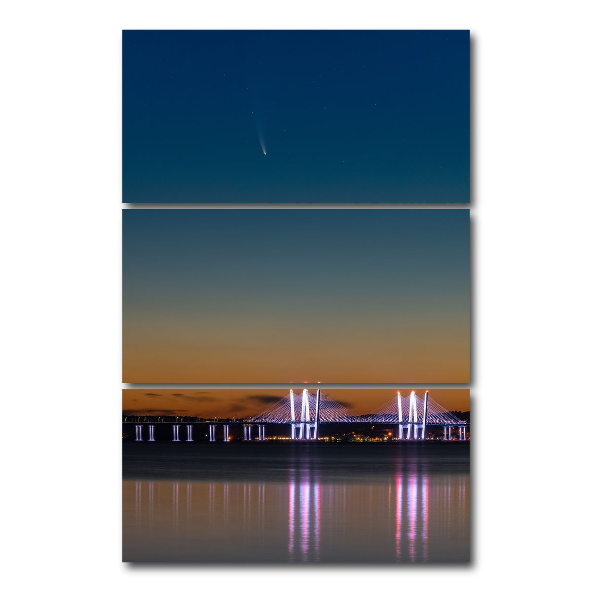 AUTO-MOCKUP WHITE | Neowise Comet | 3 Piece | Gallery Wrap Canvas | group=12x24_stacked