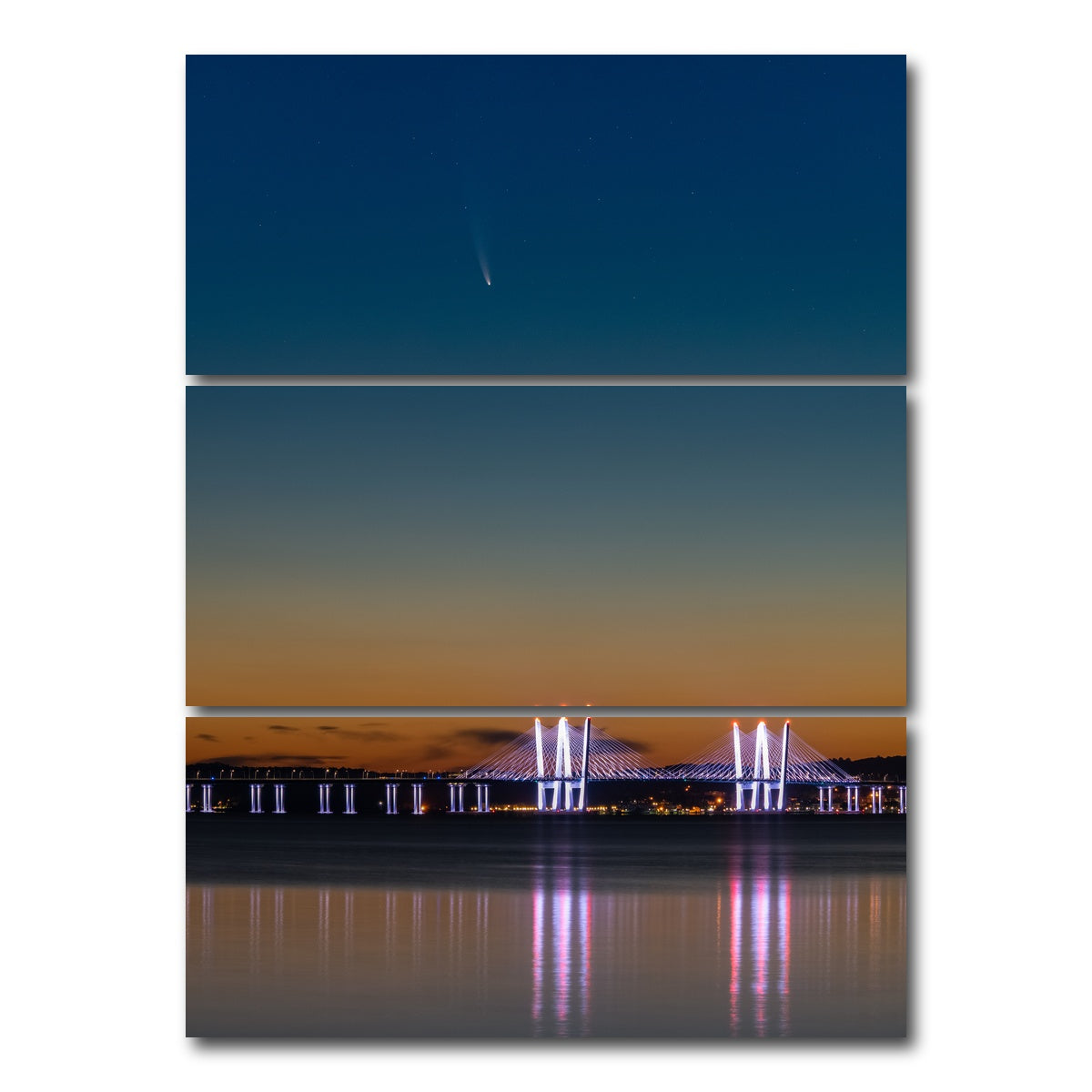 AUTO-MOCKUP WHITE | Neowise Comet | 3 Piece | Gallery Wrap Canvas | group=8x18_stacked