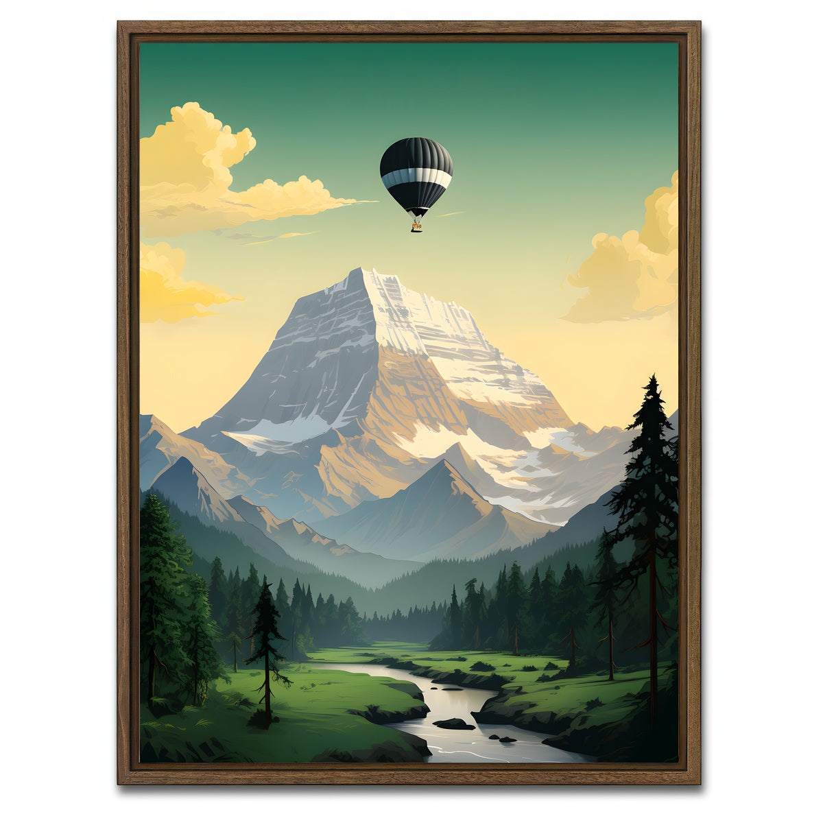 AUTO-MOCKUP WHITE | Nepal - Everest | 1 Piece | Walnut Framed Canvas | group=3x4