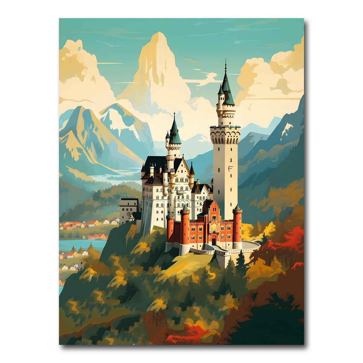 AUTO-MOCKUP WHITE | Neuschwanstein Castle | 1 Piece | Gallery Wrap Canvas | group=3x4