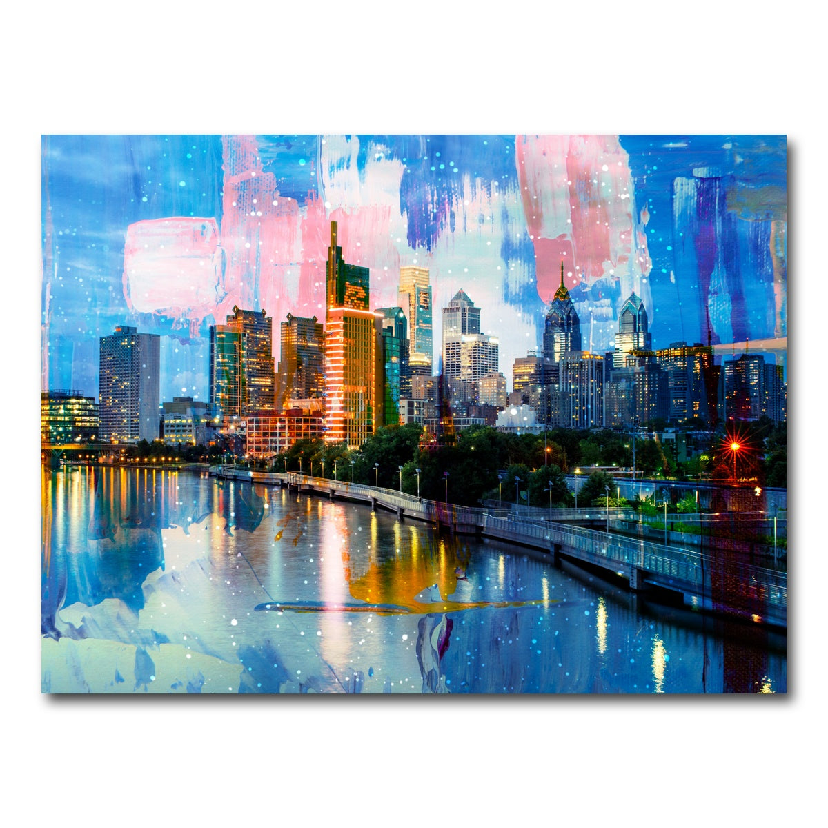 AUTO-MOCKUP WHITE | New Philadelphia Skyline | 1 Piece | Gallery Wrap Canvas | group=4x3