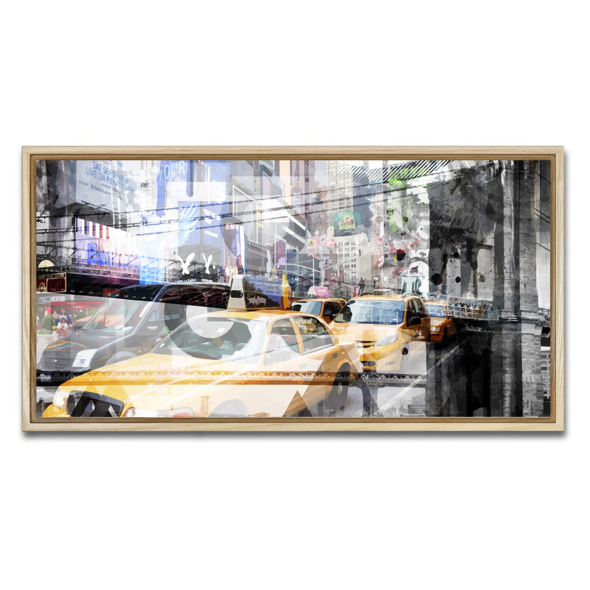AUTO-MOCKUP WHITE | New York City Geometric Mix No. 9 | 1 Piece | Natural Framed Canvas | group=2x1
