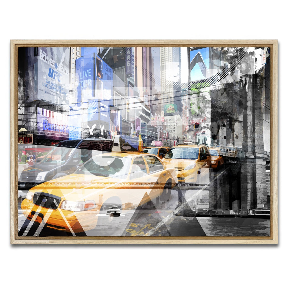 AUTO-MOCKUP WHITE | New York City Geometric Mix No. 9 | 1 Piece | Natural Framed Canvas | group=4x3