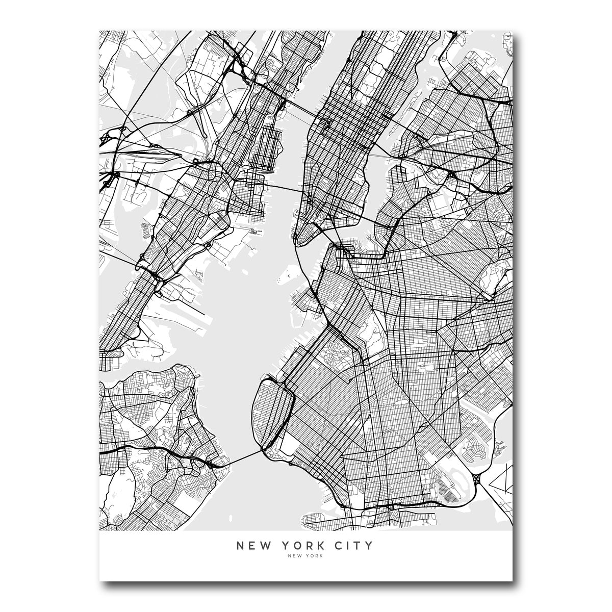 AUTO-MOCKUP WHITE | New York City Map | 1 Piece | Gallery Wrap Canvas | group=3x4