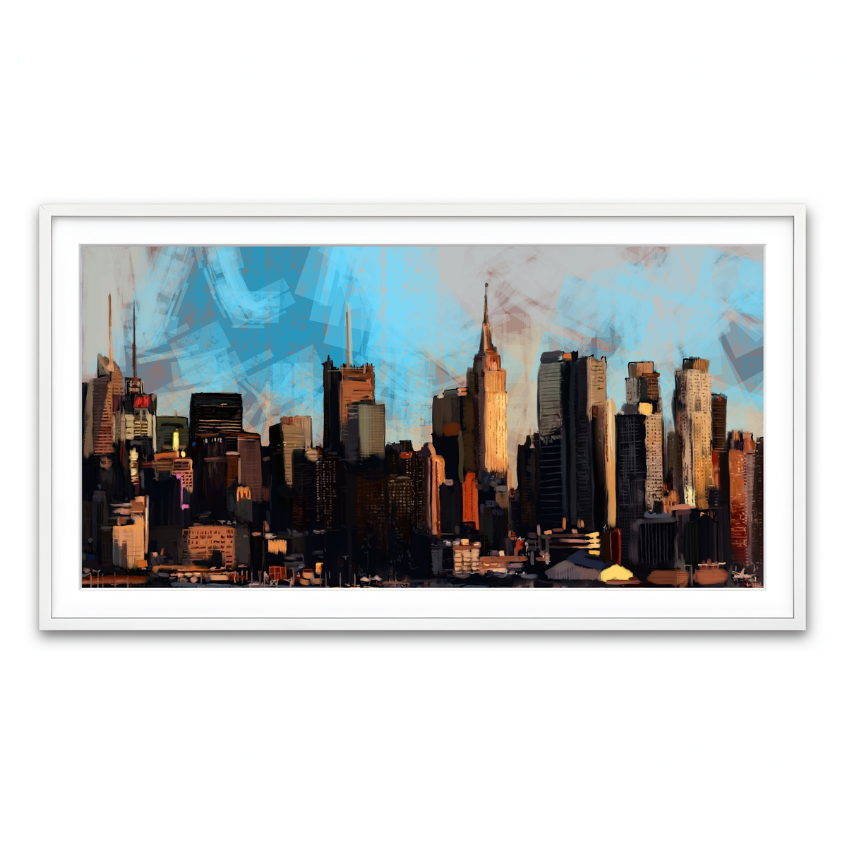 Framed Print 2x1 White