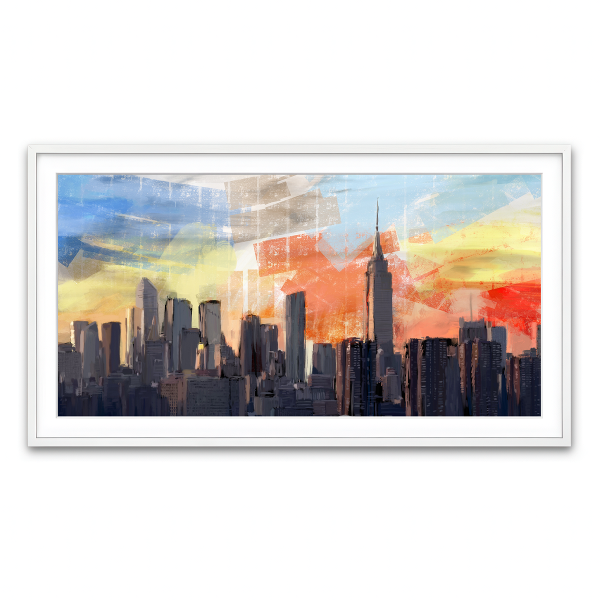 Framed Print 2x1 White