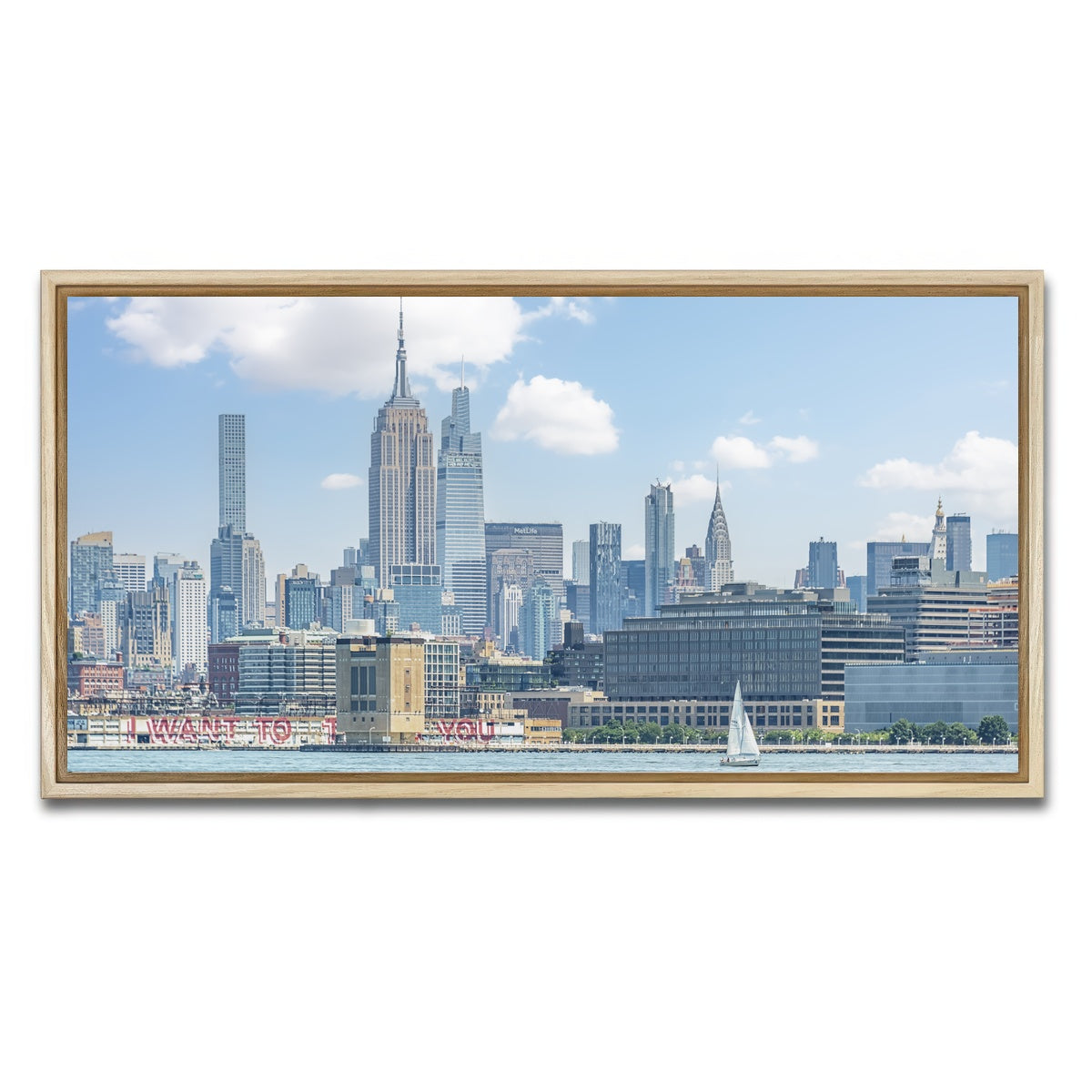 AUTO-MOCKUP WHITE | New York City | 1 Piece | Natural Framed Canvas | group=2x1