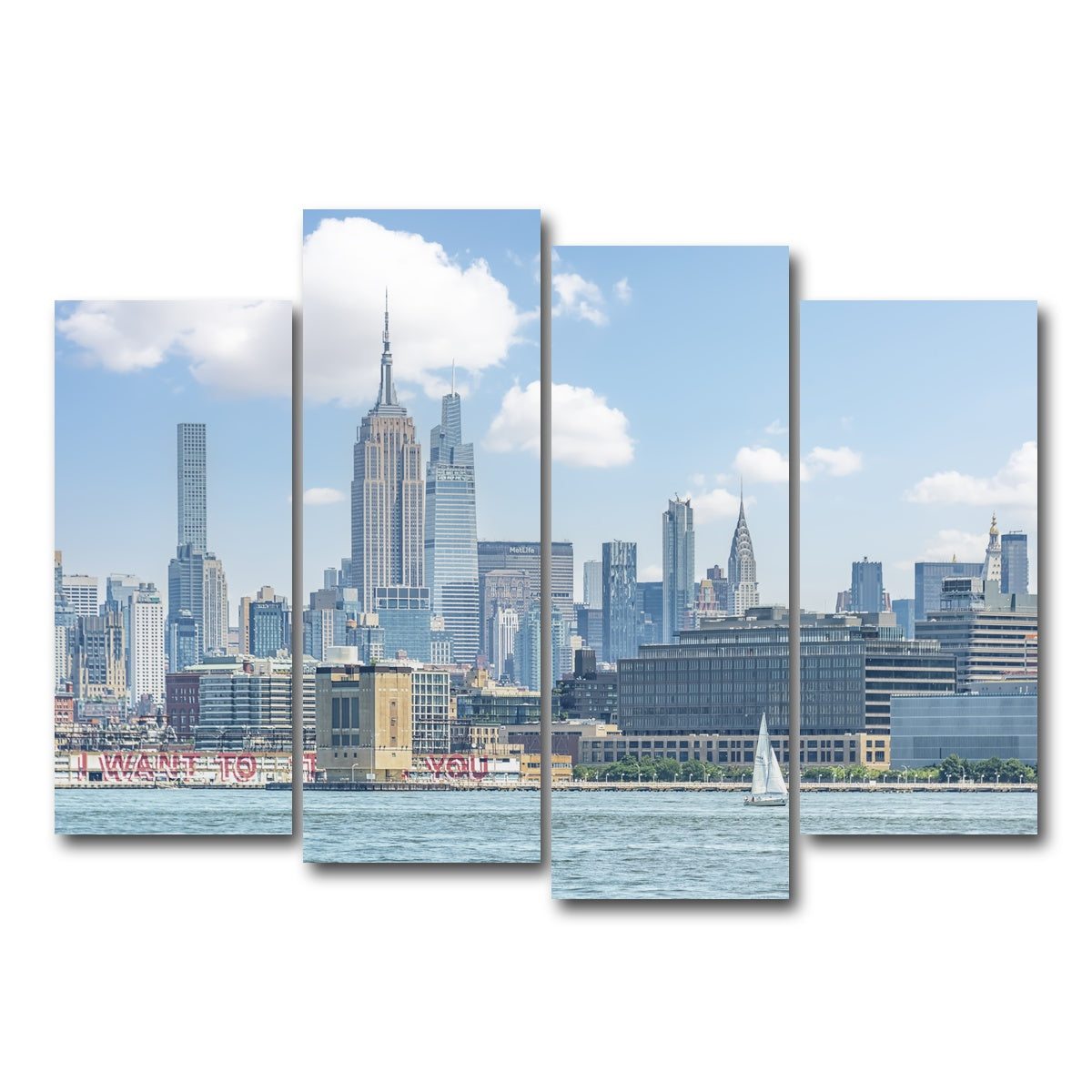 AUTO-MOCKUP WHITE | New York City | 4 Piece | Gallery Wrap Canvas | group=4_normal