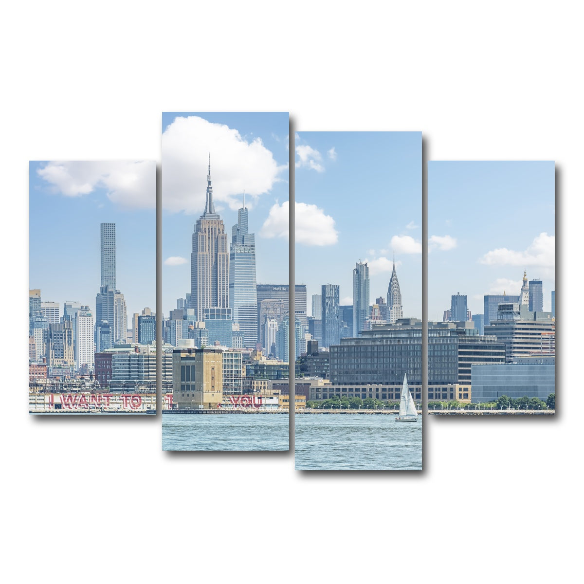 AUTO-MOCKUP WHITE | New York City | 4 Piece | Gallery Wrap Canvas | group=4_short