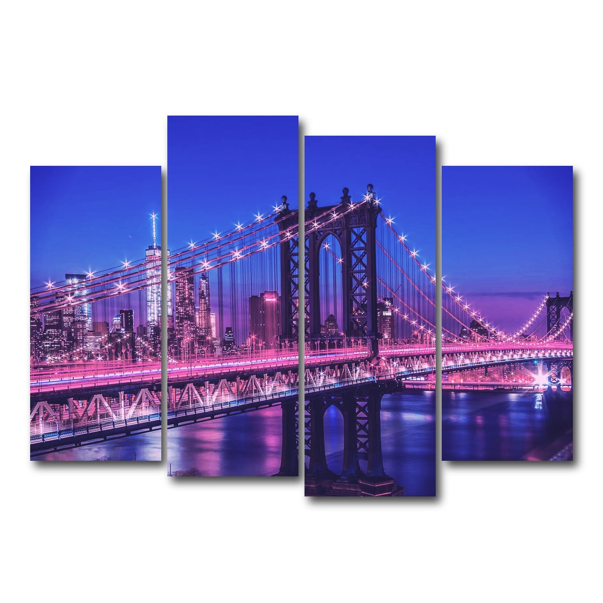 AUTO-MOCKUP WHITE | New York Manhattan Bridge | 4 Piece | Gallery Wrap Canvas | group=4_normal