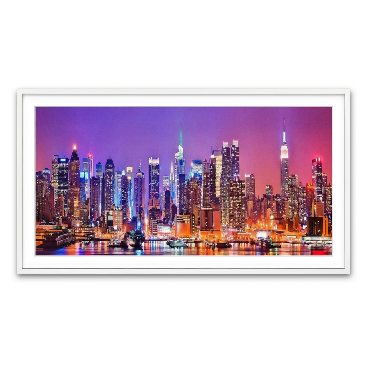 Framed Print 2x1 White