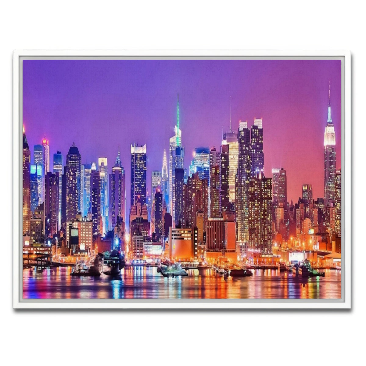 AUTO-MOCKUP WHITE | New York Skyline | 1 Piece | White Framed Canvas | group=4x3