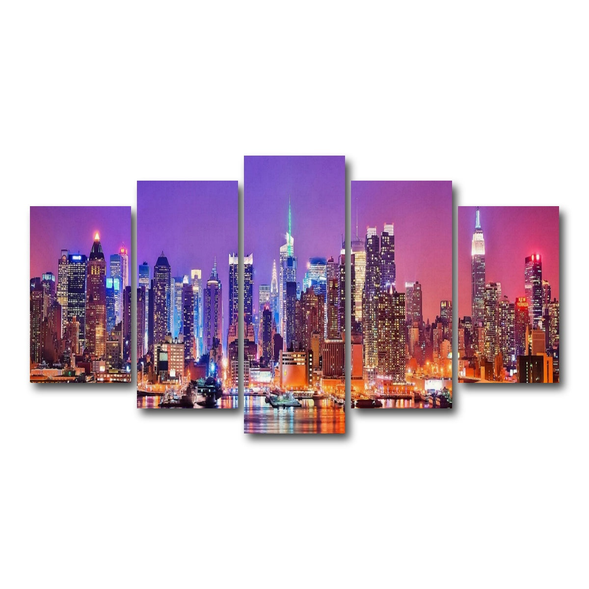 AUTO-MOCKUP WHITE | New York Skyline | 5 Piece | Gallery Wrap Canvas | group=5_normal