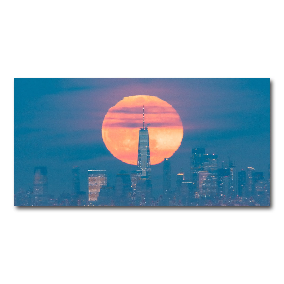 AUTO-MOCKUP WHITE | New York Sun Skyline | 1 Piece | Gallery Wrap Canvas | group=2x1