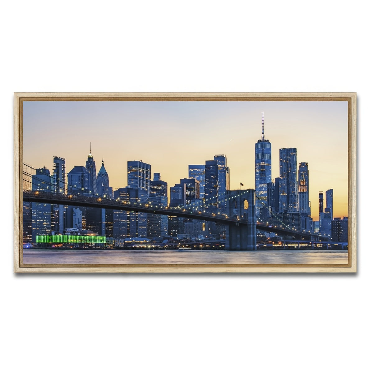 AUTO-MOCKUP WHITE | New York Sunset | 1 Piece | Natural Framed Canvas | group=2x1
