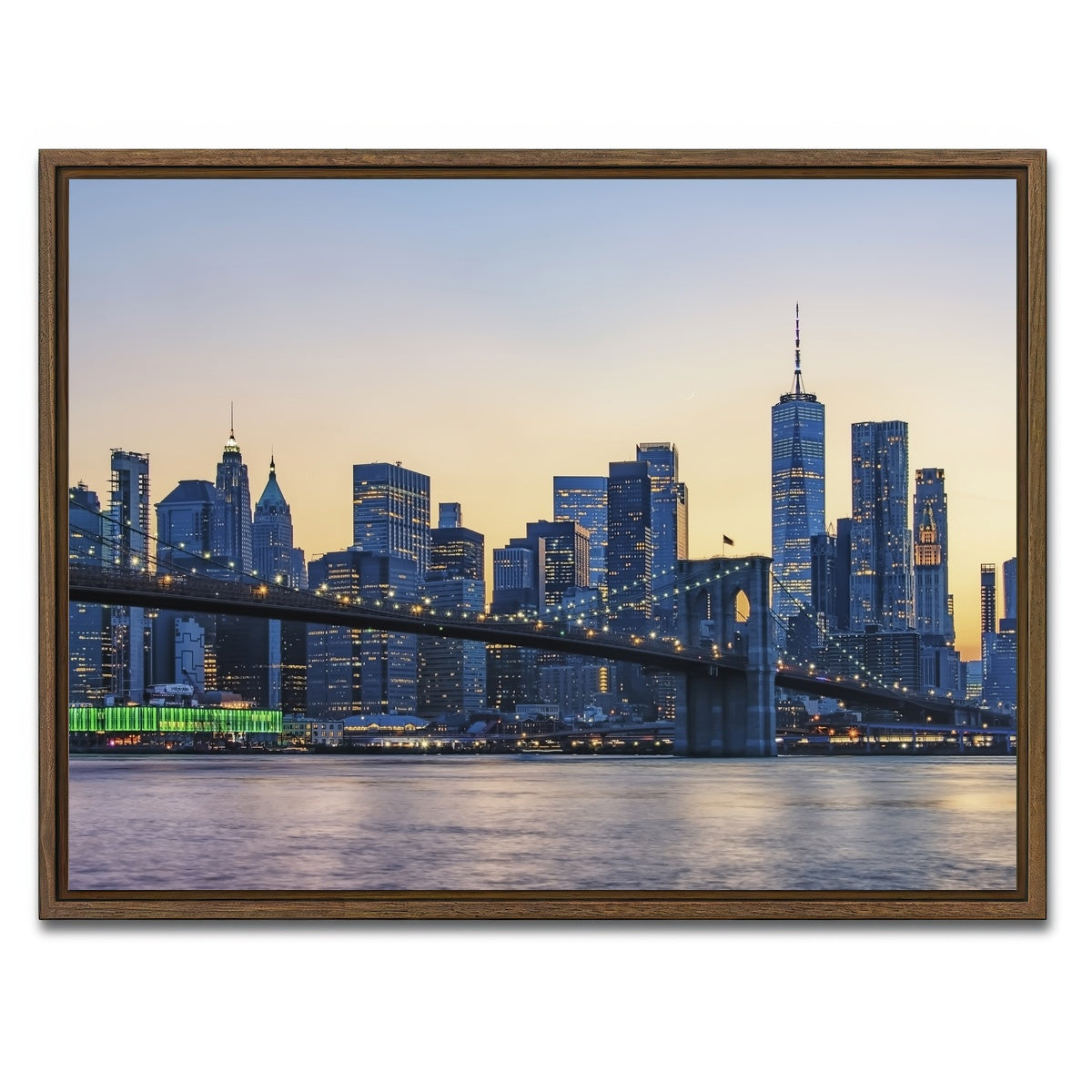AUTO-MOCKUP WHITE | New York Sunset | 1 Piece | Walnut Framed Canvas | group=4x3