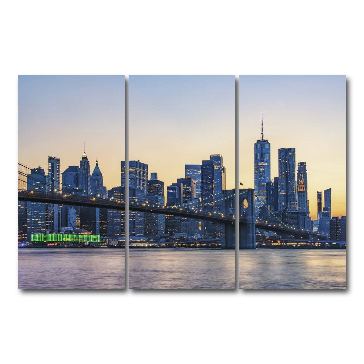 AUTO-MOCKUP WHITE | New York Sunset | 3 Piece | Gallery Wrap Canvas | group=12x24