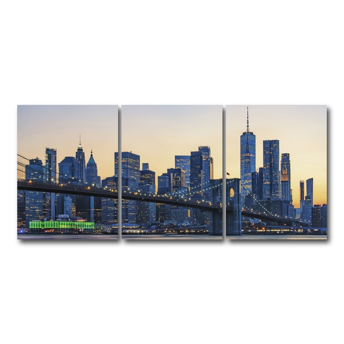 AUTO-MOCKUP WHITE | New York Sunset | 3 Piece | Gallery Wrap Canvas | group=18x24