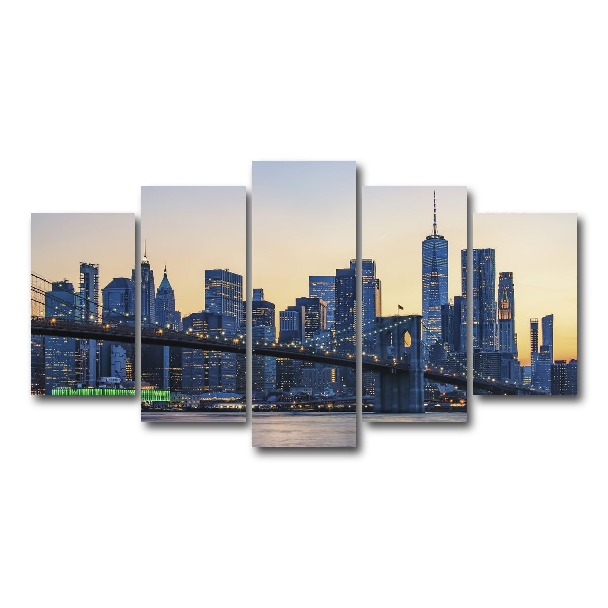 AUTO-MOCKUP WHITE | New York Sunset | 5 Piece | Gallery Wrap Canvas | group=5_normal