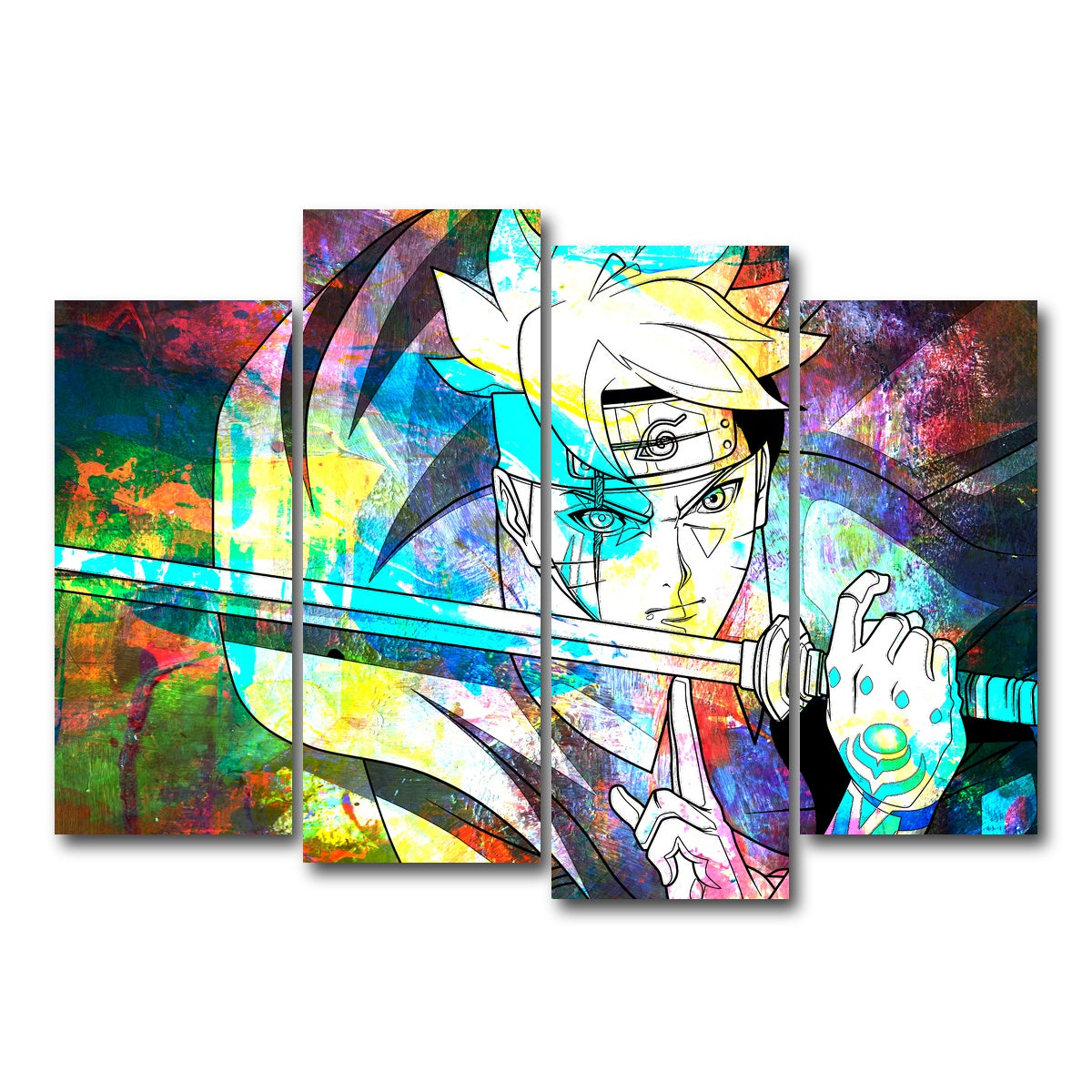 AUTO-MOCKUP WHITE | Next Generations Katana | 4 Piece | Gallery Wrap Canvas | group=4_normal