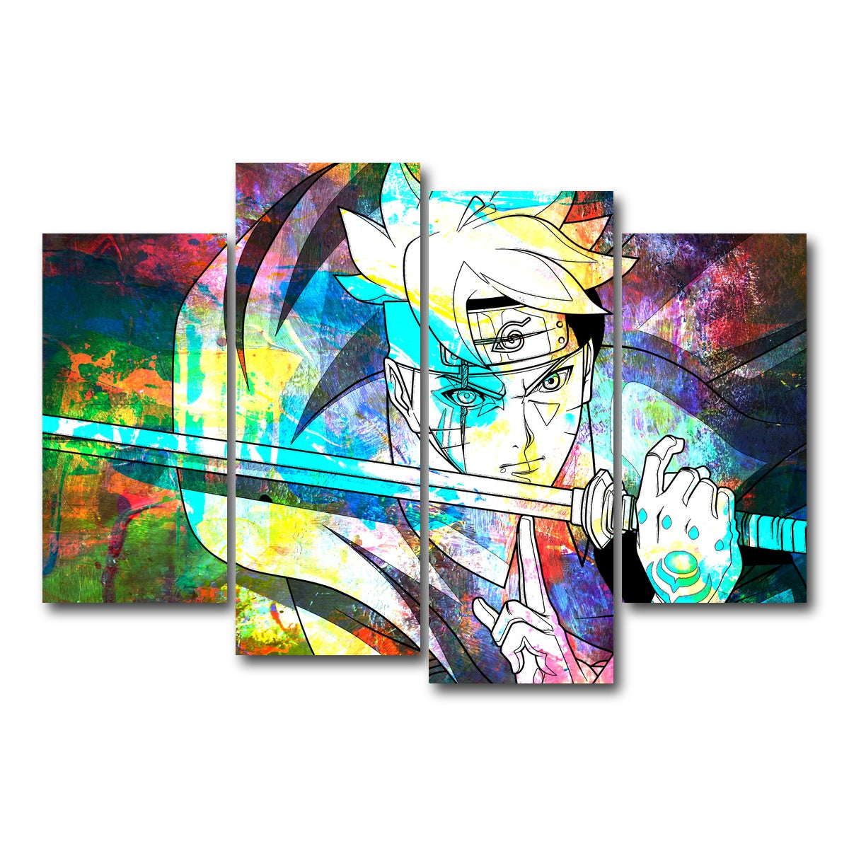 AUTO-MOCKUP WHITE | Next Generations Katana | 4 Piece | Gallery Wrap Canvas | group=4_short