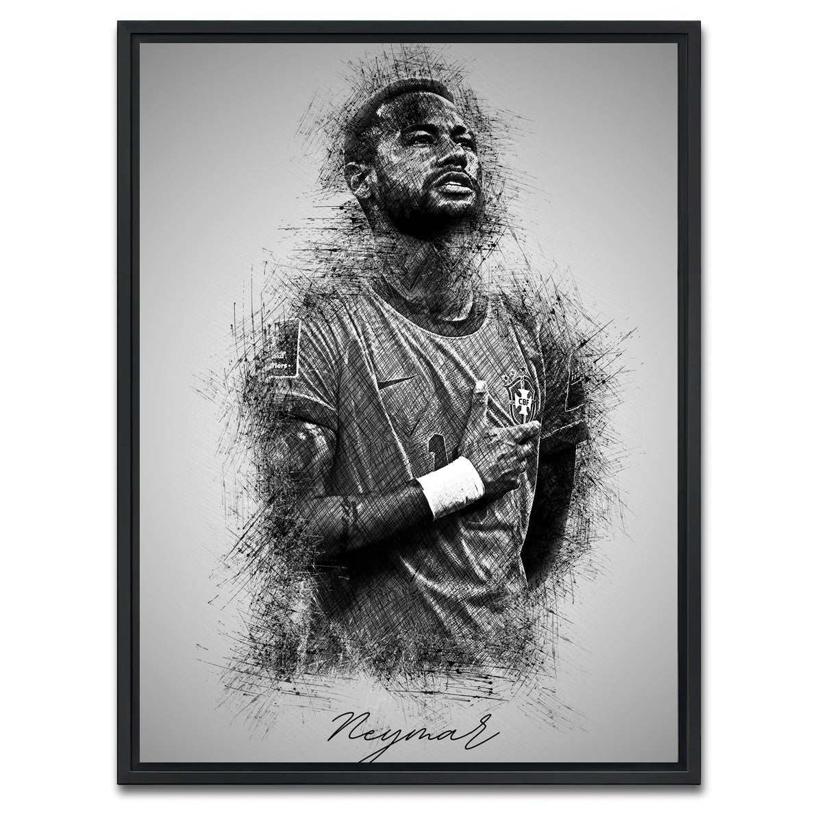 AUTO-MOCKUP WHITE | Neymar 2 | 1 Piece | Black Framed Canvas | group=3x4