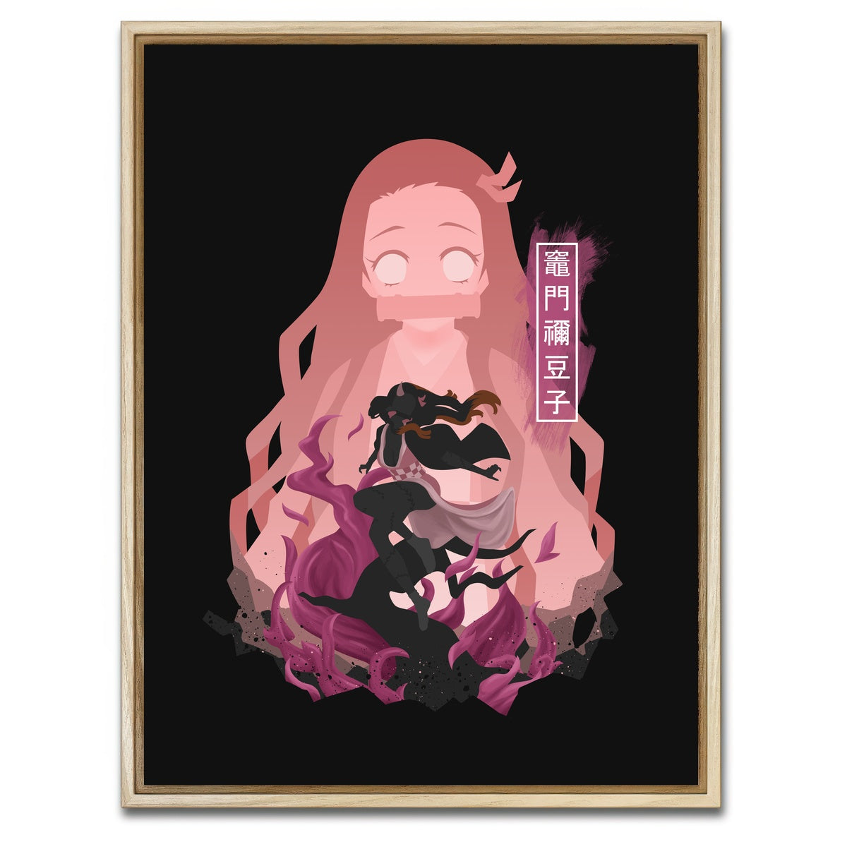 AUTO-MOCKUP WHITE | Nezuko | 1 Piece | Natural Framed Canvas | group=3x4