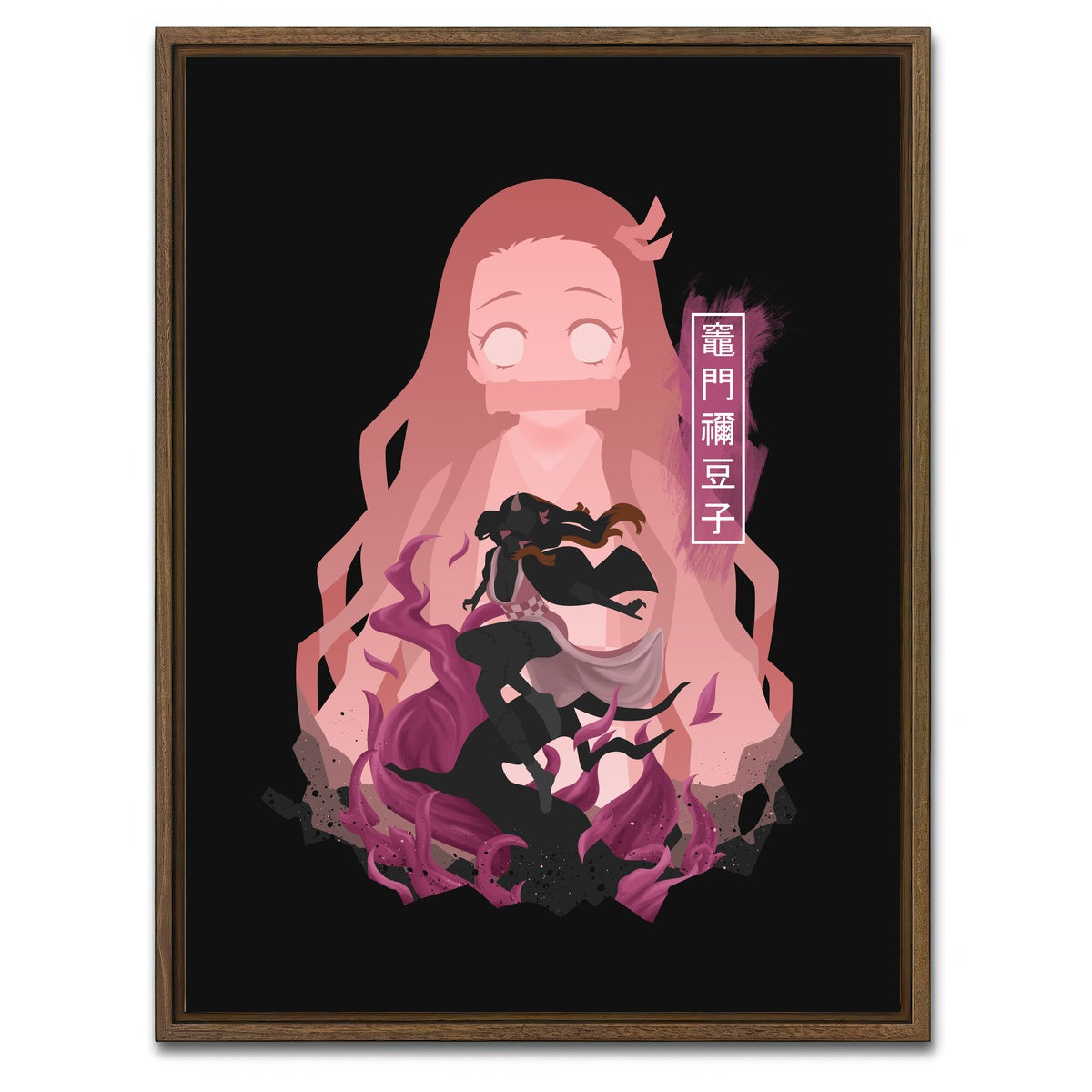 AUTO-MOCKUP WHITE | Nezuko | 1 Piece | Walnut Framed Canvas | group=3x4