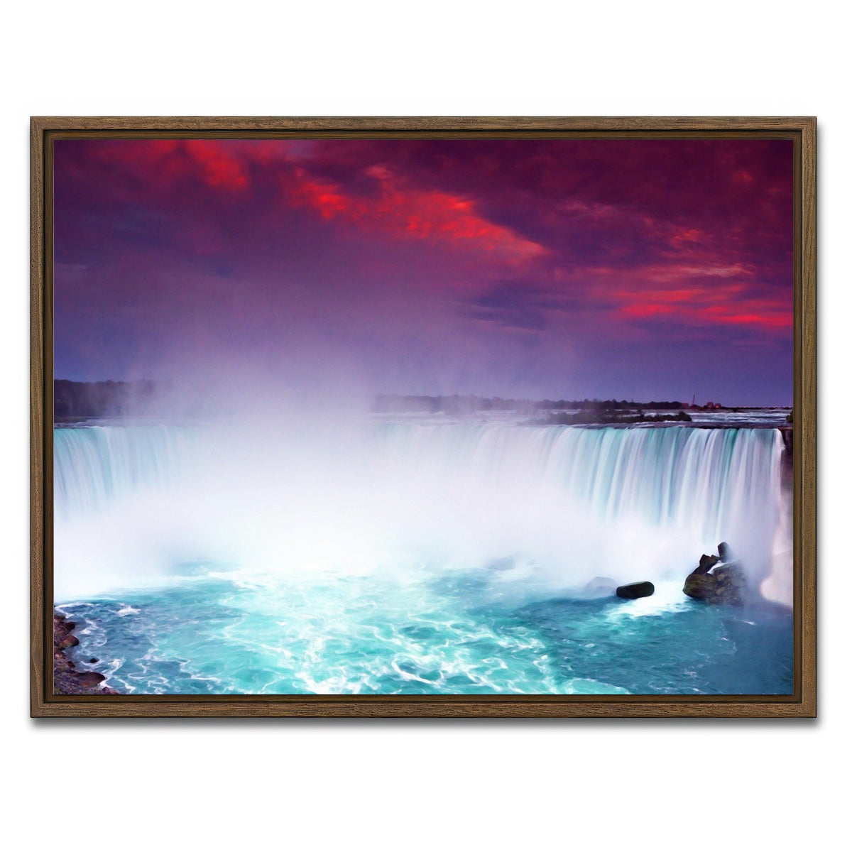 AUTO-MOCKUP WHITE | Niagara Falls | 1 Piece | Walnut Framed Canvas | group=4x3