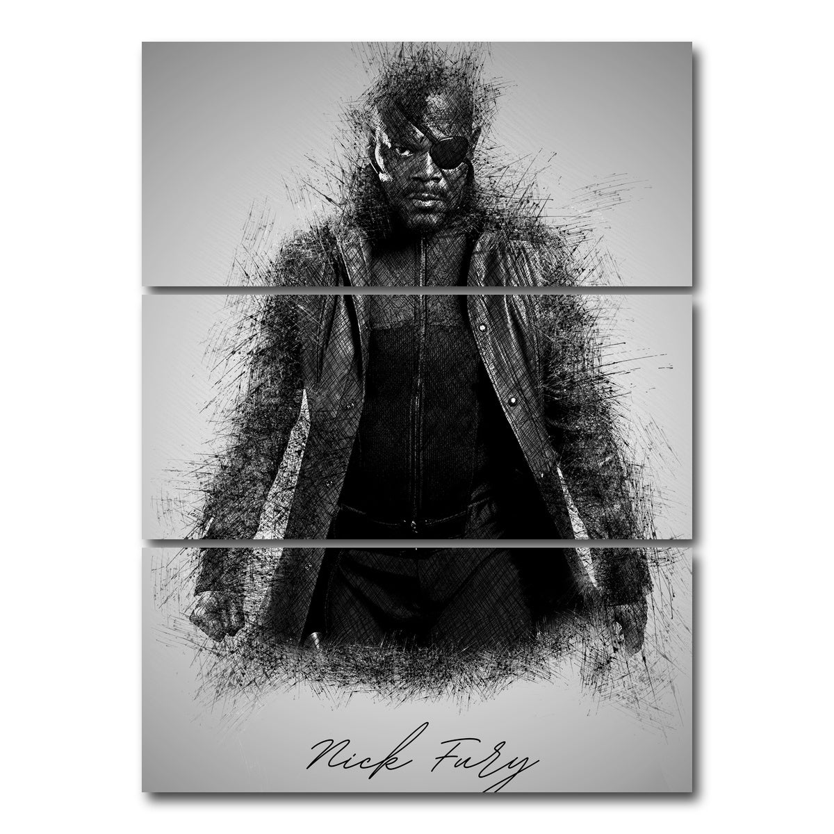 AUTO-MOCKUP WHITE | Nick Fury | 3 Piece | Gallery Wrap Canvas | group=8x18_stacked