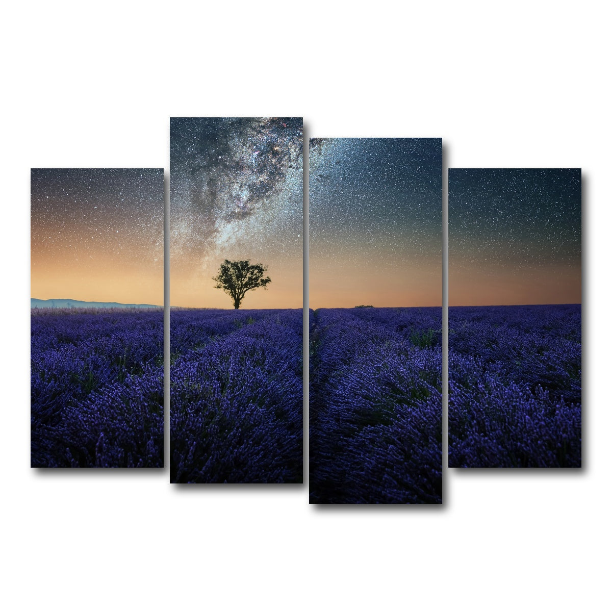 AUTO-MOCKUP WHITE | Night In Provence | 4 Piece | Gallery Wrap Canvas | group=4_normal
