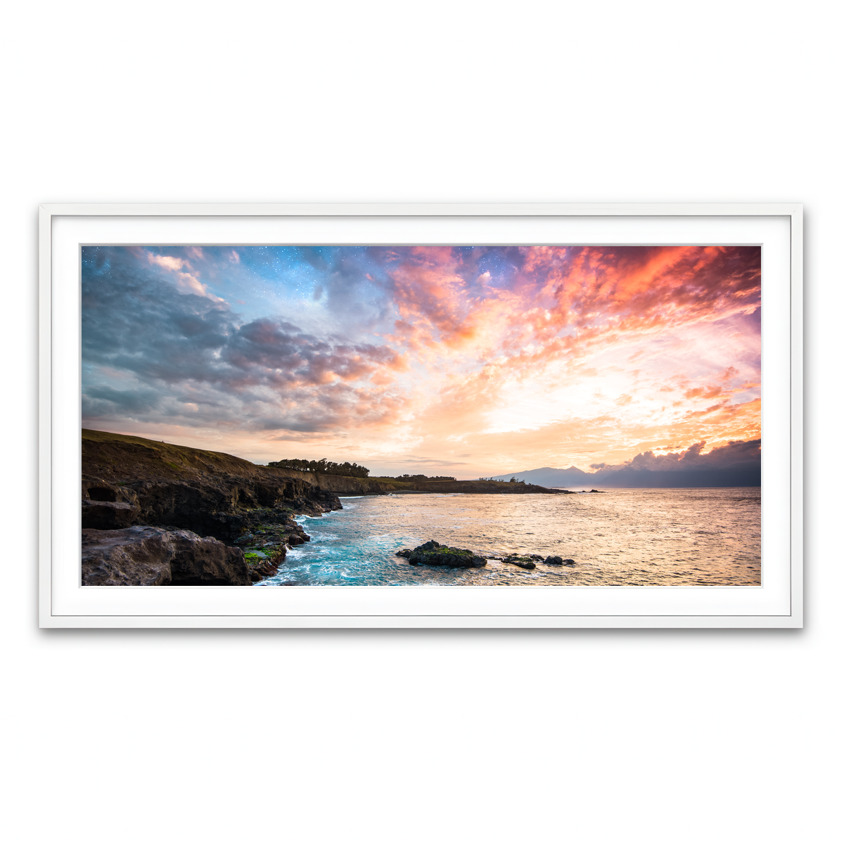 Framed Print 2x1 White