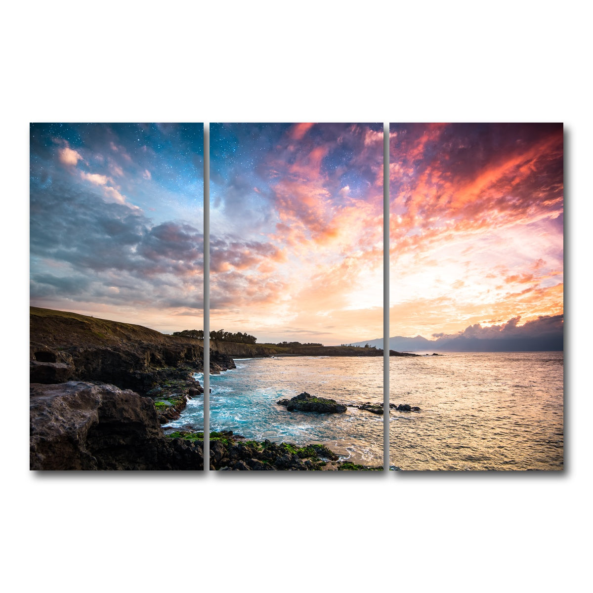 AUTO-MOCKUP WHITE | Night and Day | 3 Piece | Gallery Wrap Canvas | group=12x24