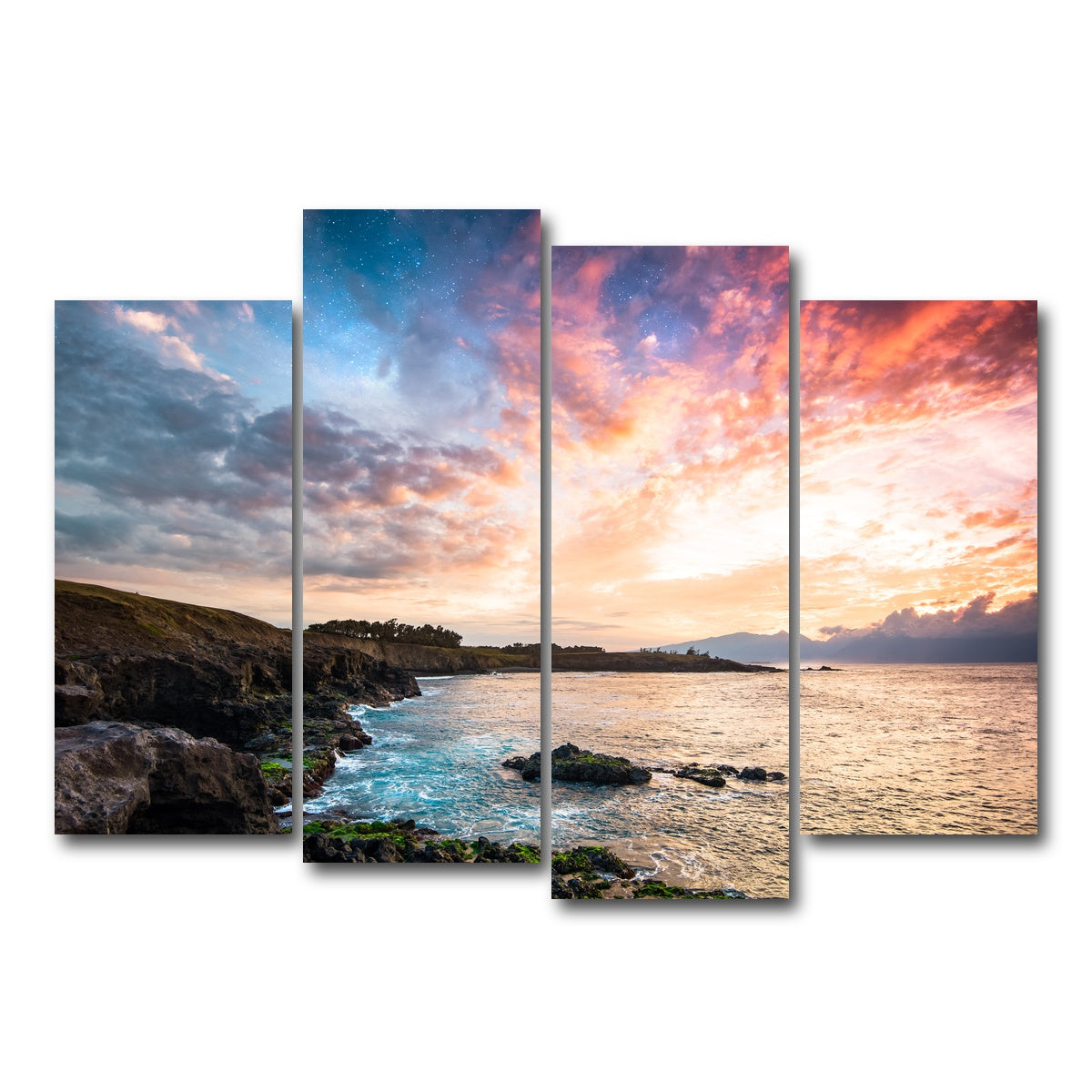 AUTO-MOCKUP WHITE | Night and Day | 4 Piece | Gallery Wrap Canvas | group=4_normal