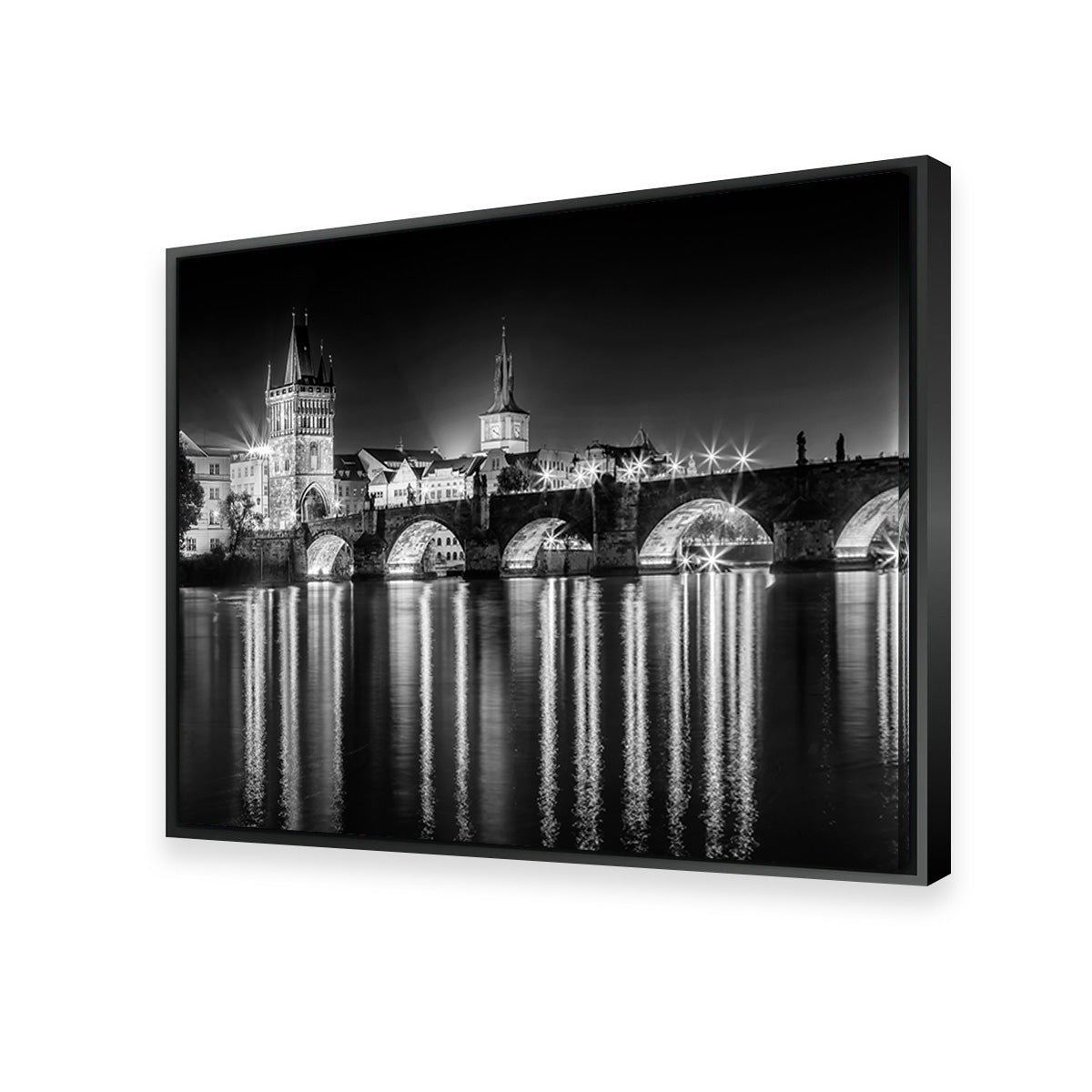 Night impression of Charles Bridge in Prague Wall Art