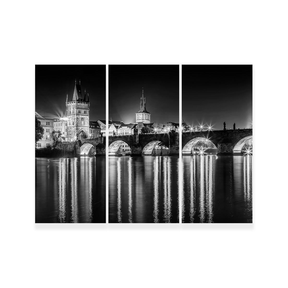 Night impression of Charles Bridge in Prague Wall Art