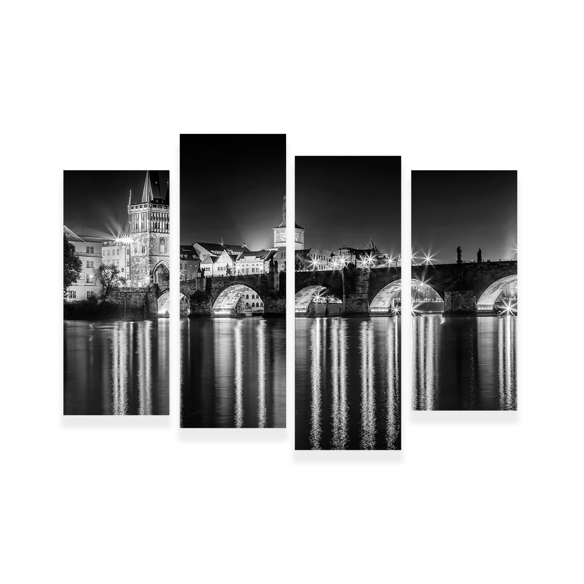 Night impression of Charles Bridge in Prague Wall Art