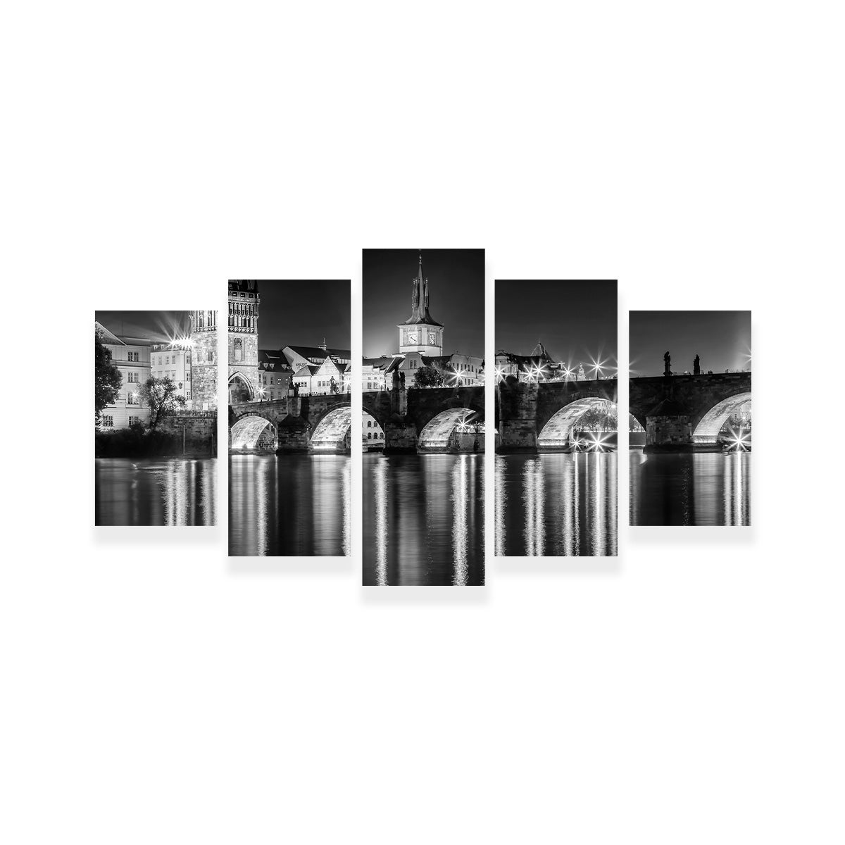 Night impression of Charles Bridge in Prague Wall Art