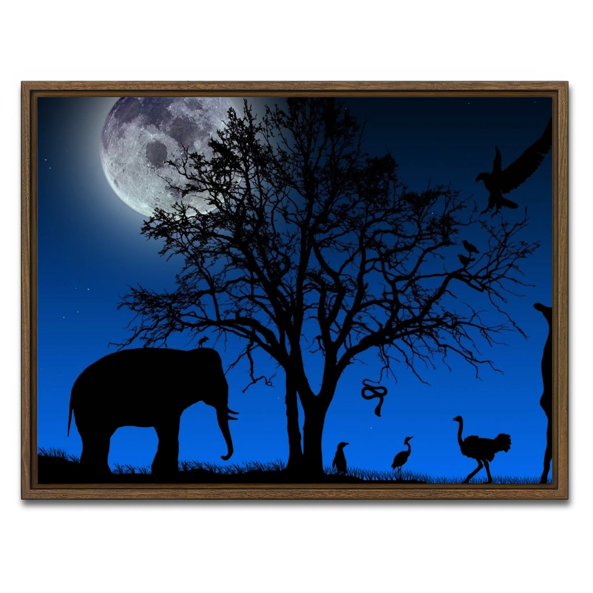 AUTO-MOCKUP WHITE | Nights in Africa Wall Art | 1 Piece | Walnut Frame | group=4x3