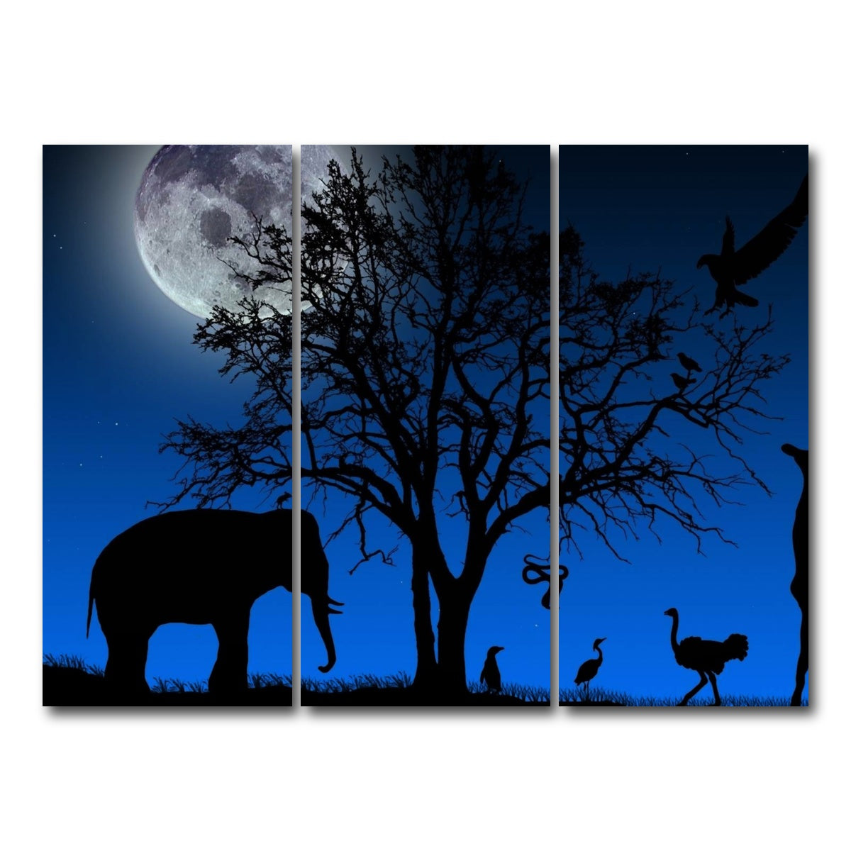 AUTO-MOCKUP WHITE | Nights in Africa Wall Art | 3 Piece | Gallery Wrapped | group=8x18