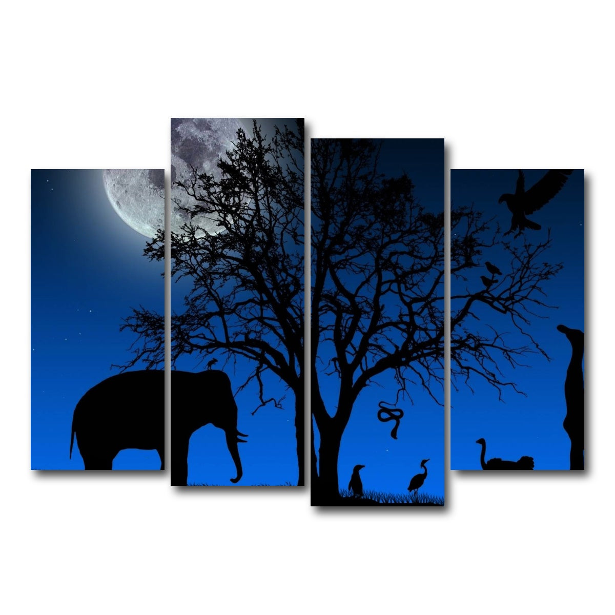AUTO-MOCKUP WHITE | Nights in Africa Wall Art | 4 Piece | Gallery Wrapped | group=4_normal